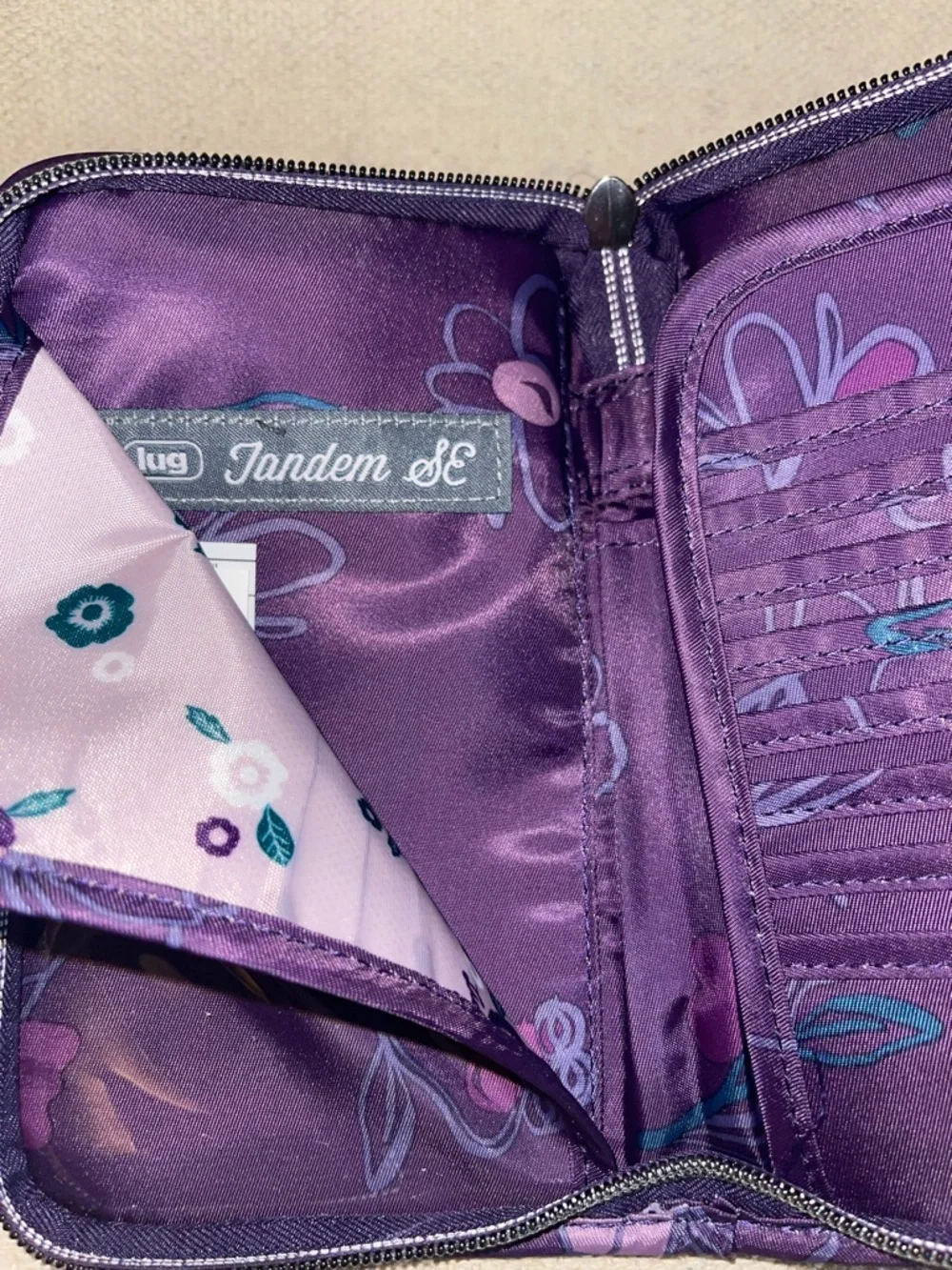 Lug Tandem SE Zip Wallet in Floret Purple - New - Picture 5 of 5